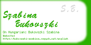 szabina bukovszki business card